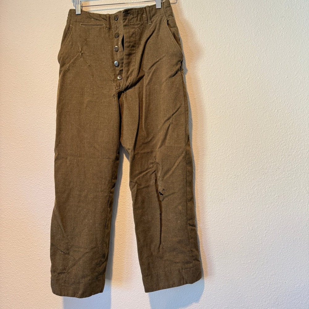 Vintage US Military M-1951 Wool Field Trousers Olive Drab Brown 29x31 M51 Pants